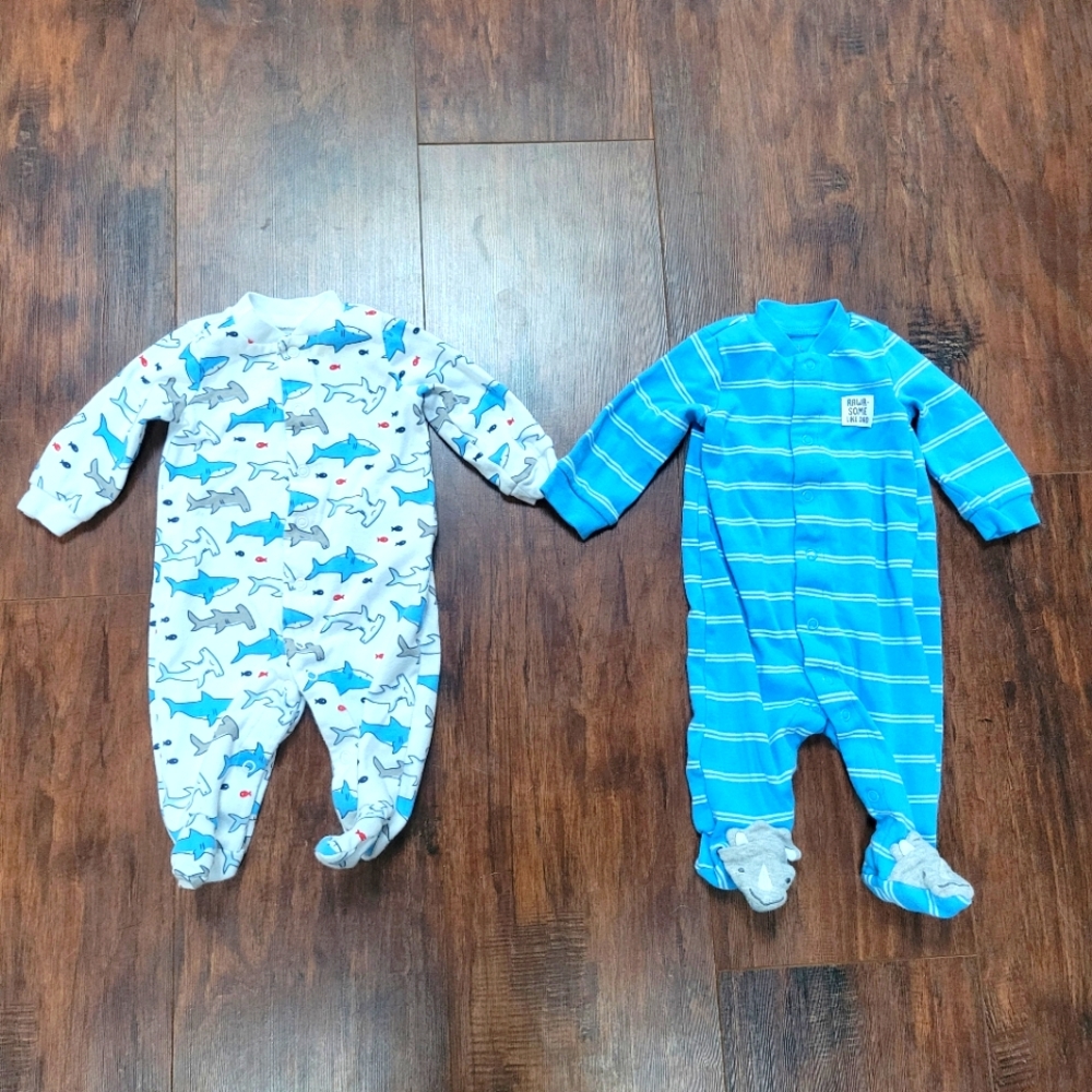 Carter's Baby Boy's 2 pack of footed pajamas 0-3 months